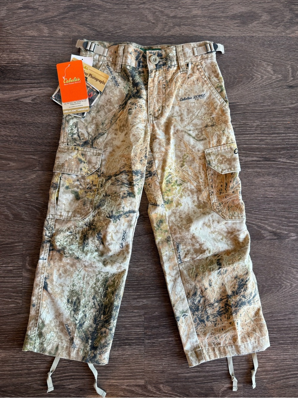 Cabela's Tan and Green Realtree-Style Cargo Pants